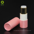 empty cosmetic container round pink violet colored paper lipstick tube